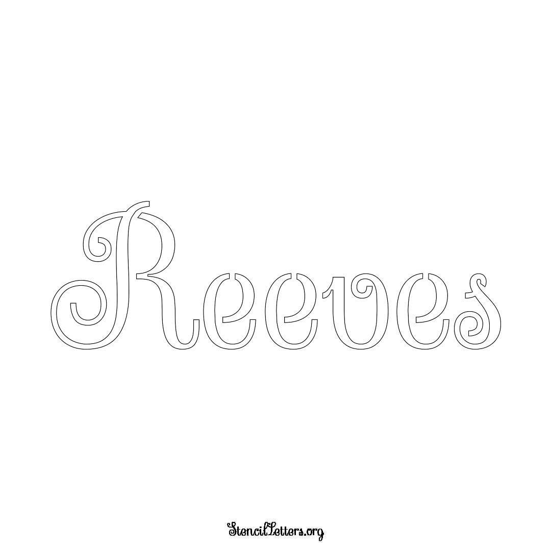 Reeves name stencil in Ornamental Cursive Lettering