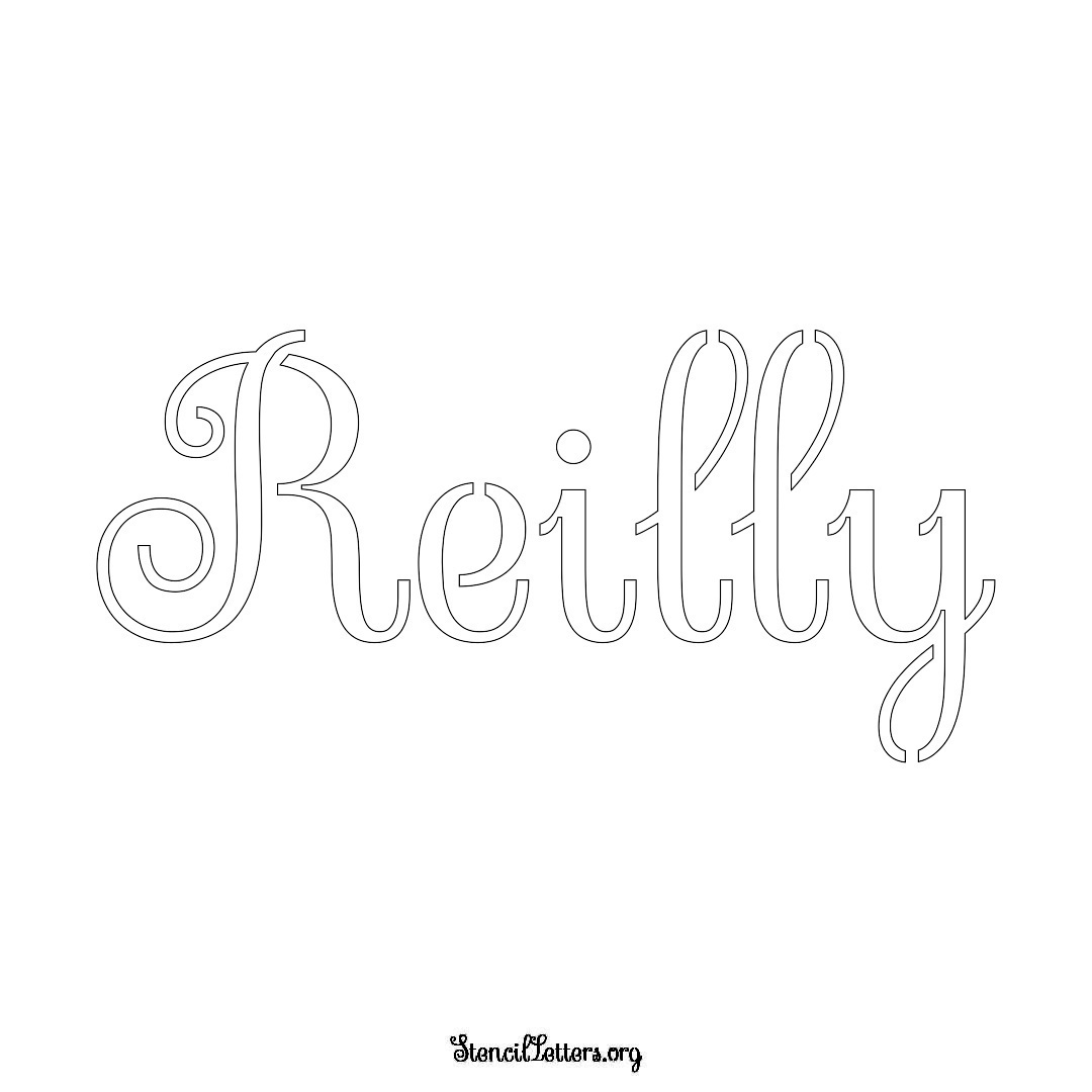 Reilly name stencil in Ornamental Cursive Lettering