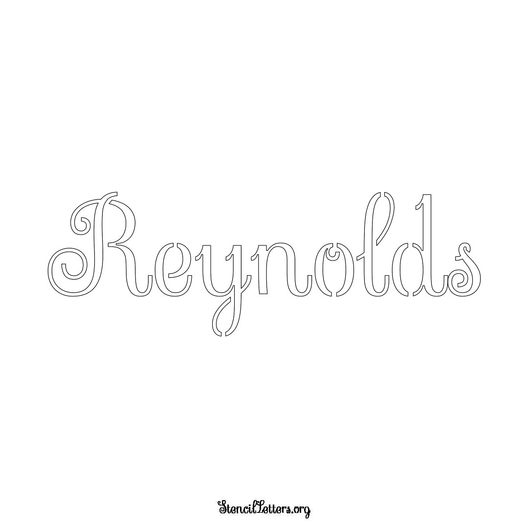 Reynolds name stencil in Ornamental Cursive Lettering