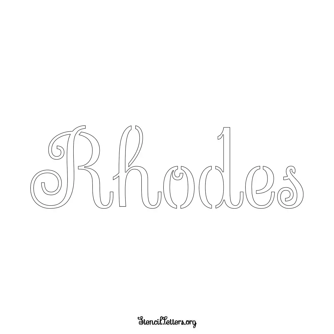 Rhodes Free Printable Family Name Stencils with 6 Unique Typography and Lettering Bridges