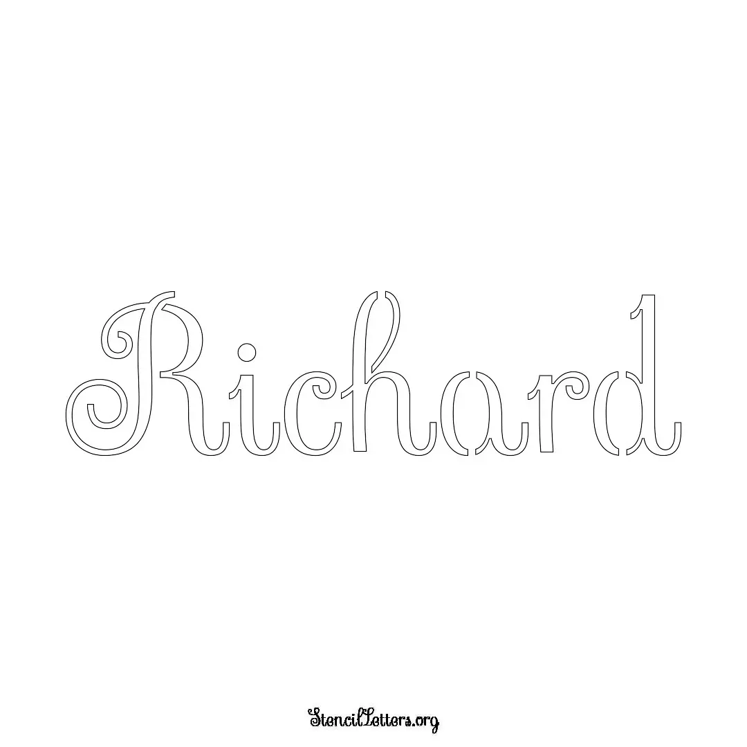 Richard Free Printable Family Name Stencils with 6 Unique Typography and Lettering Bridges