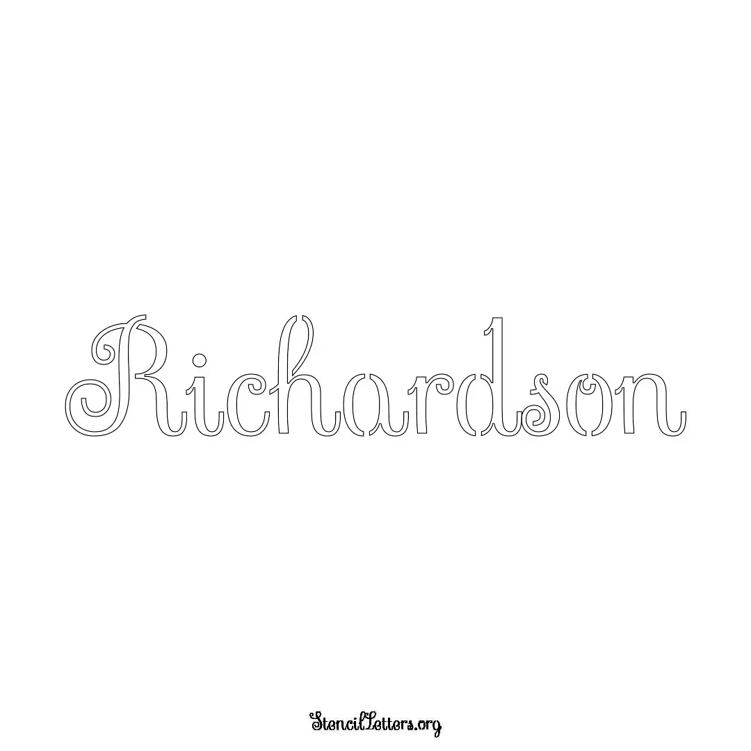 Richardson Free Printable Family Name Stencils with 6 Unique Typography and Lettering Bridges