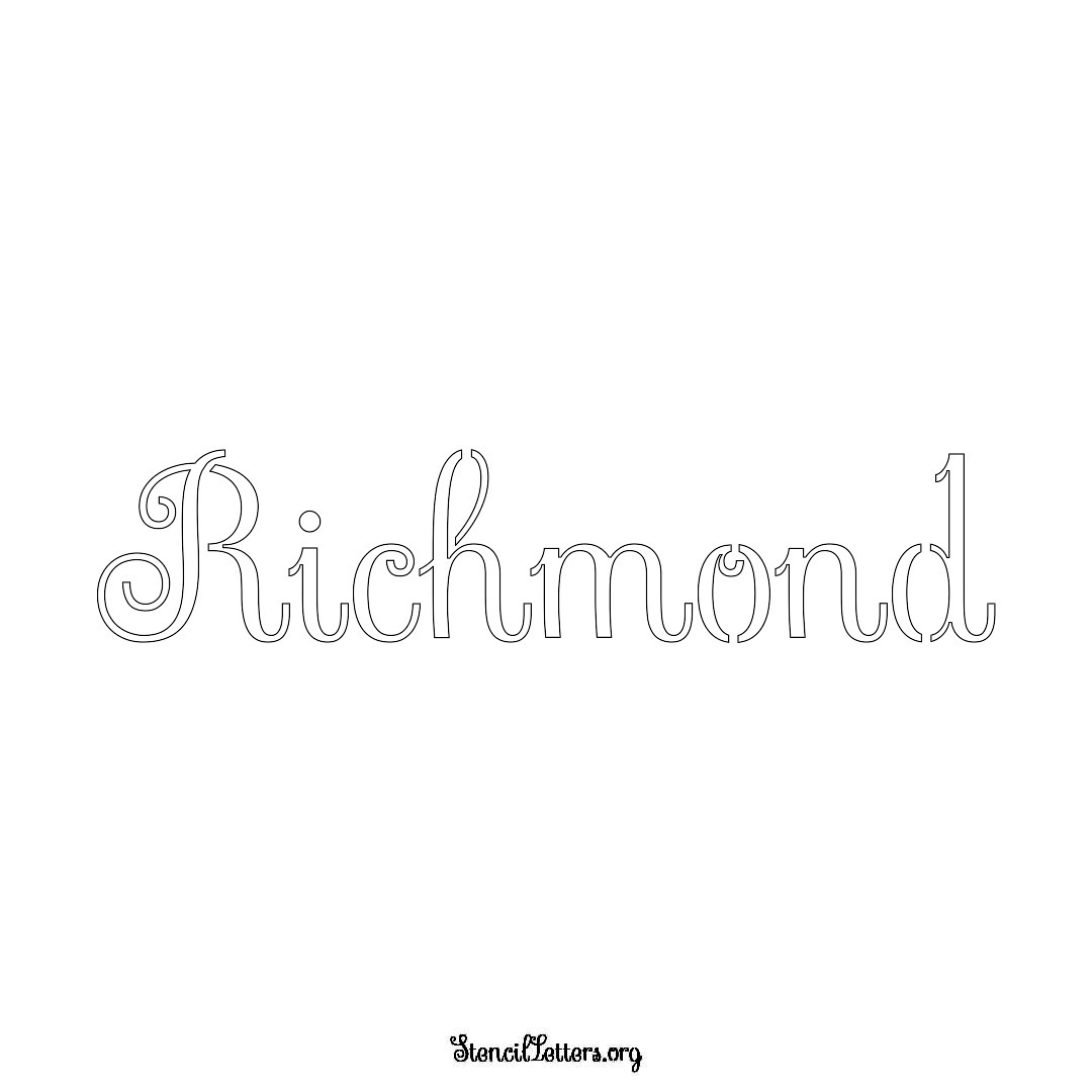 Richmond name stencil in Ornamental Cursive Lettering