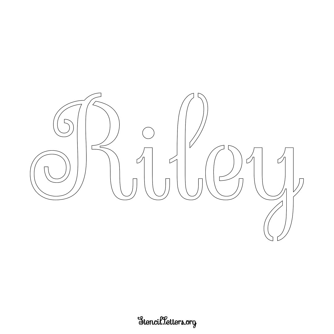 Riley name stencil in Ornamental Cursive Lettering