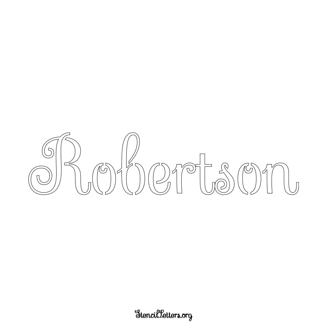 Robertson name stencil in Ornamental Cursive Lettering