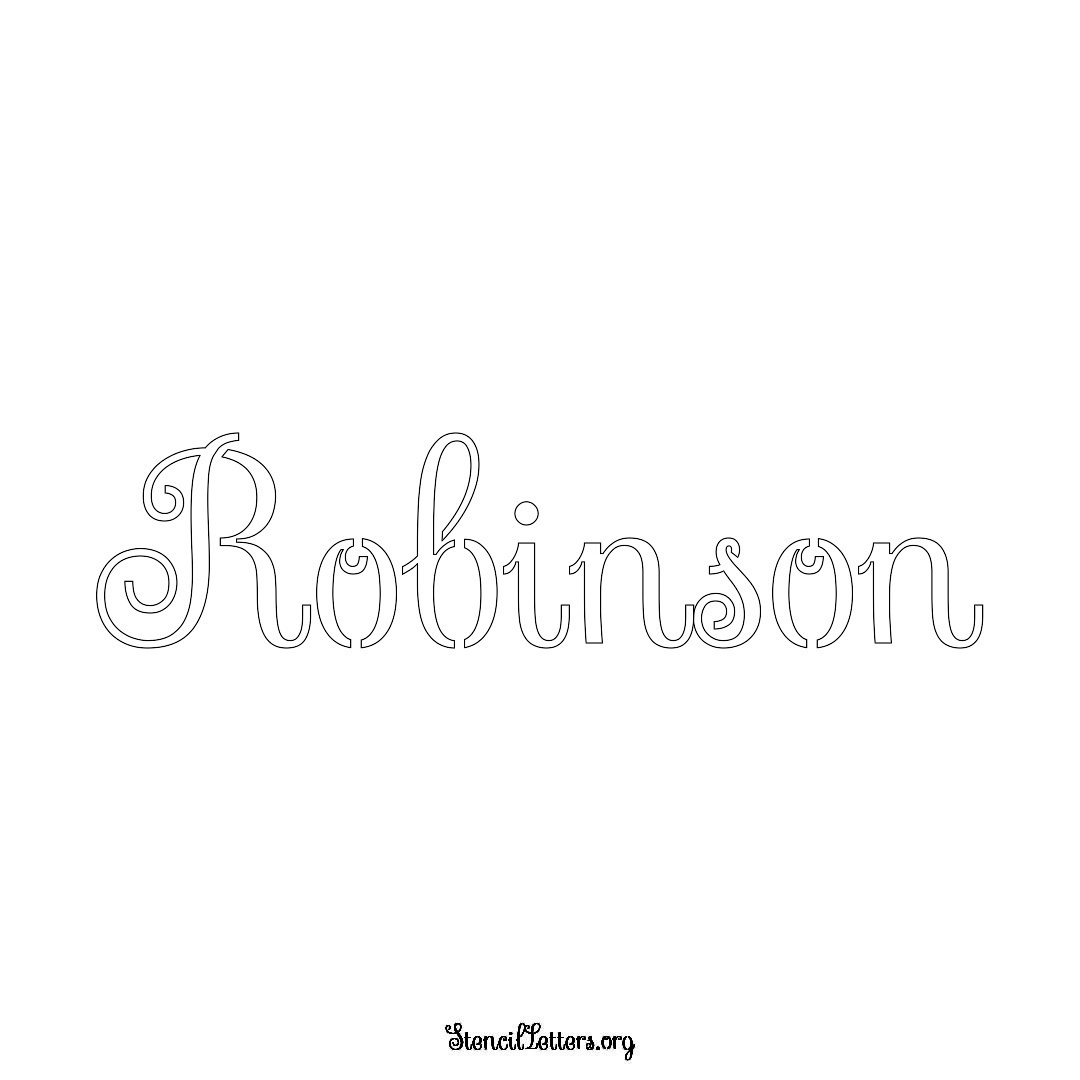 Robinson name stencil in Ornamental Cursive Lettering