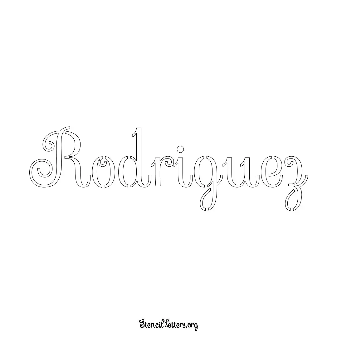 Rodriguez Free Printable Family Name Stencils with 6 Unique Typography and Lettering Bridges