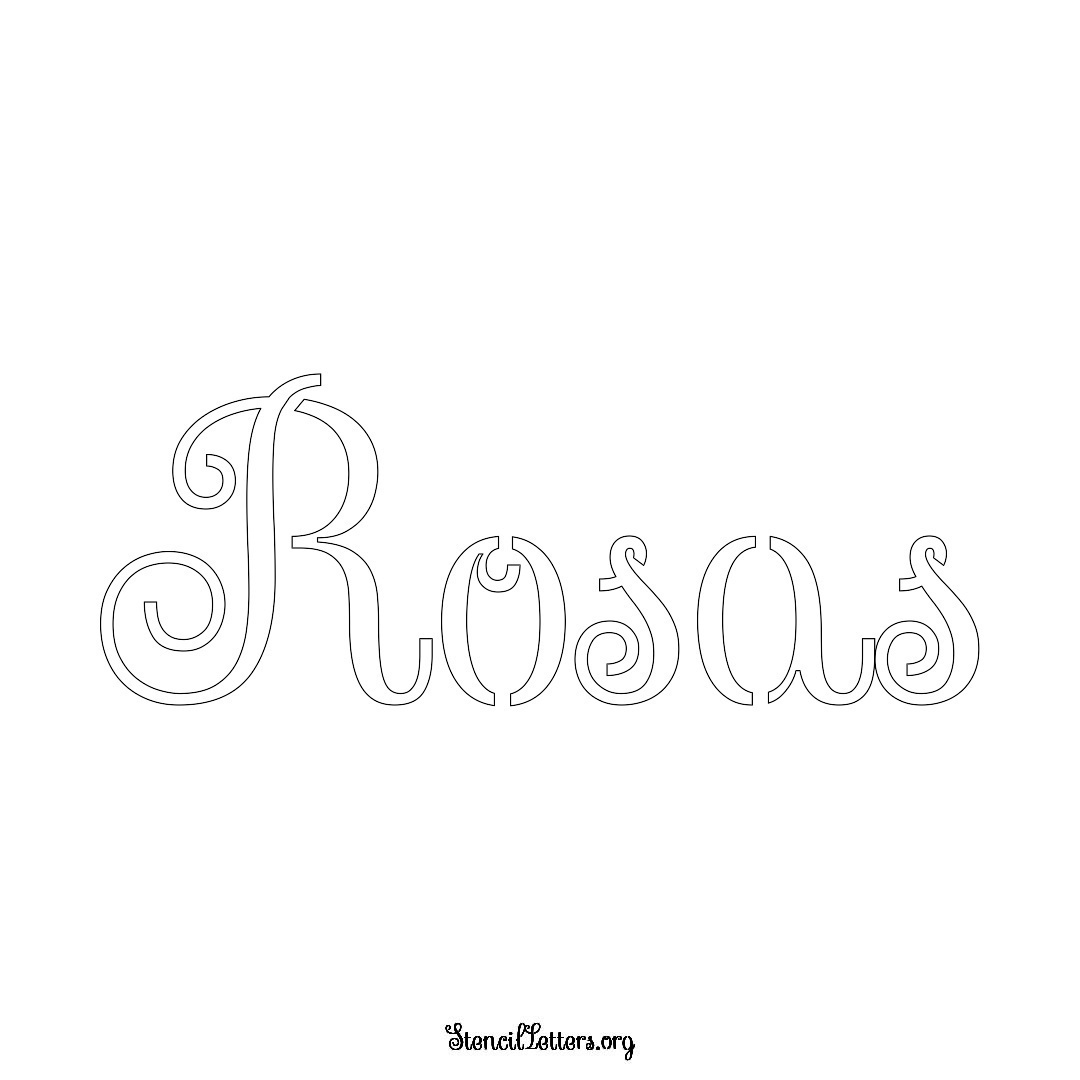 Rosas name stencil in Ornamental Cursive Lettering