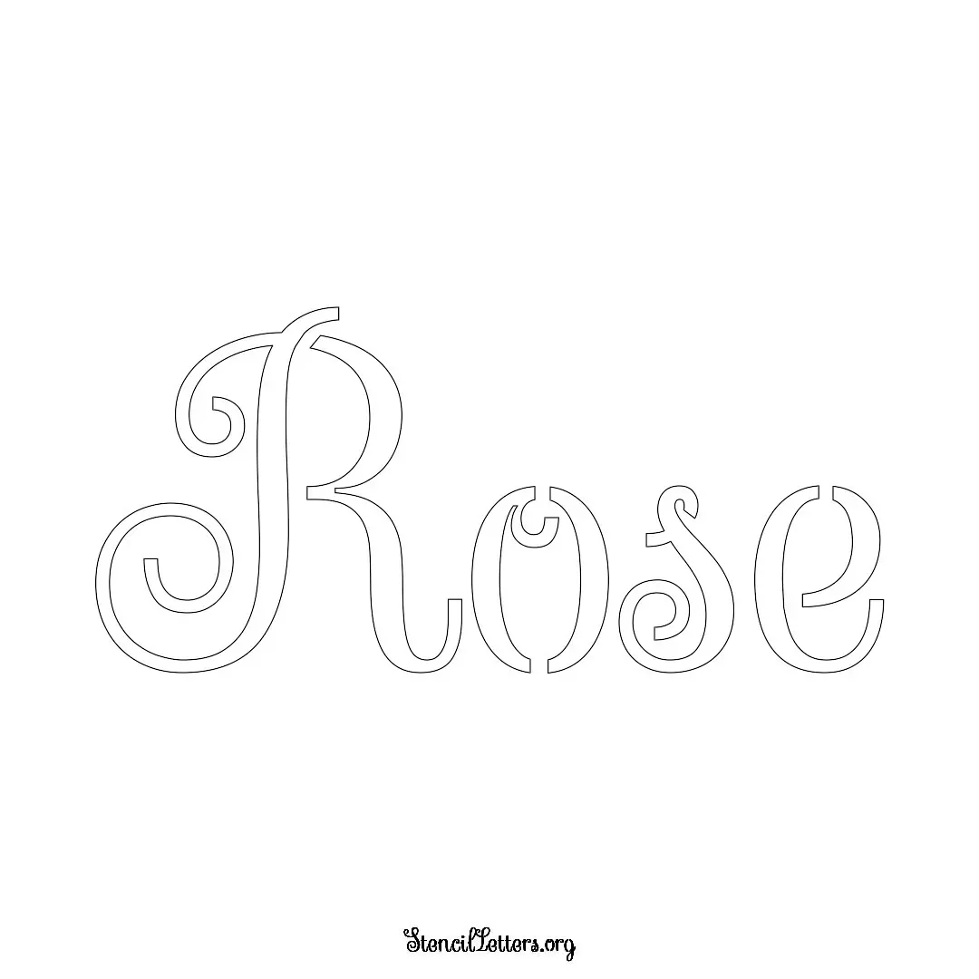 Rose Free Printable Family Name Stencils with 6 Unique Typography and Lettering Bridges