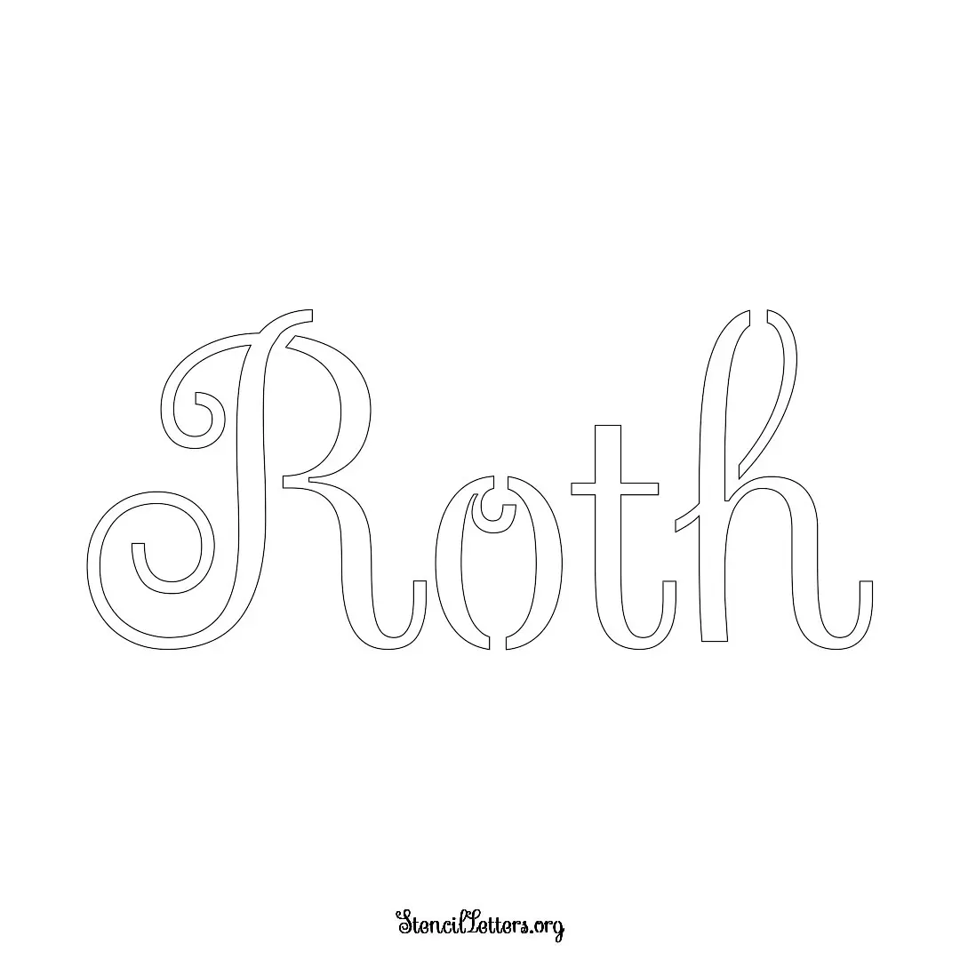 Roth Free Printable Family Name Stencils with 6 Unique Typography and Lettering Bridges