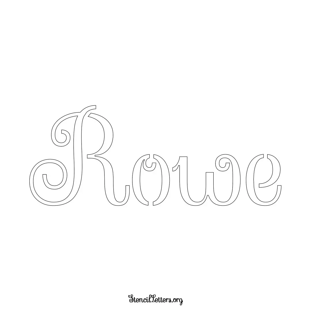 Rowe Free Printable Family Name Stencils with 6 Unique Typography and Lettering Bridges