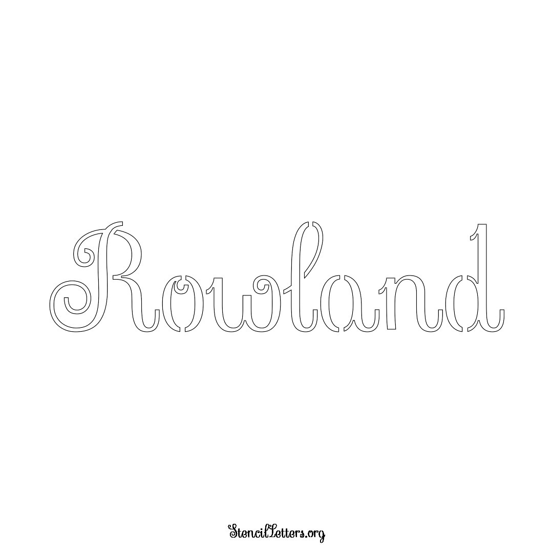 Rowland name stencil in Ornamental Cursive Lettering