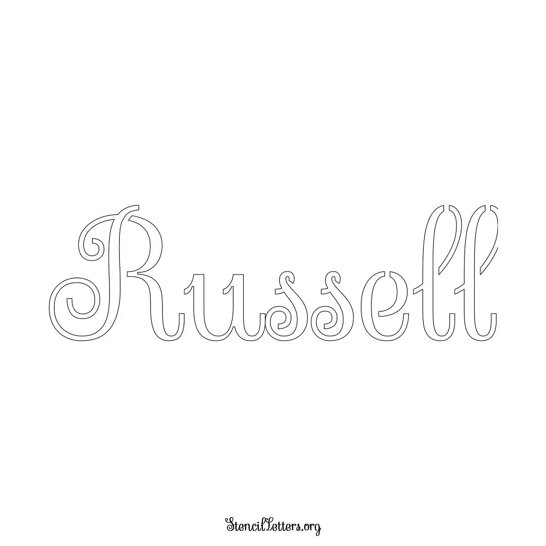 Russell Free Printable Family Name Stencils with 6 Unique Typography and Lettering Bridges