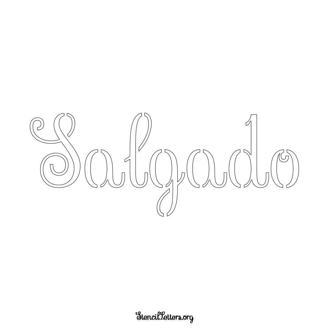 Salgado name stencil in Ornamental Cursive Lettering