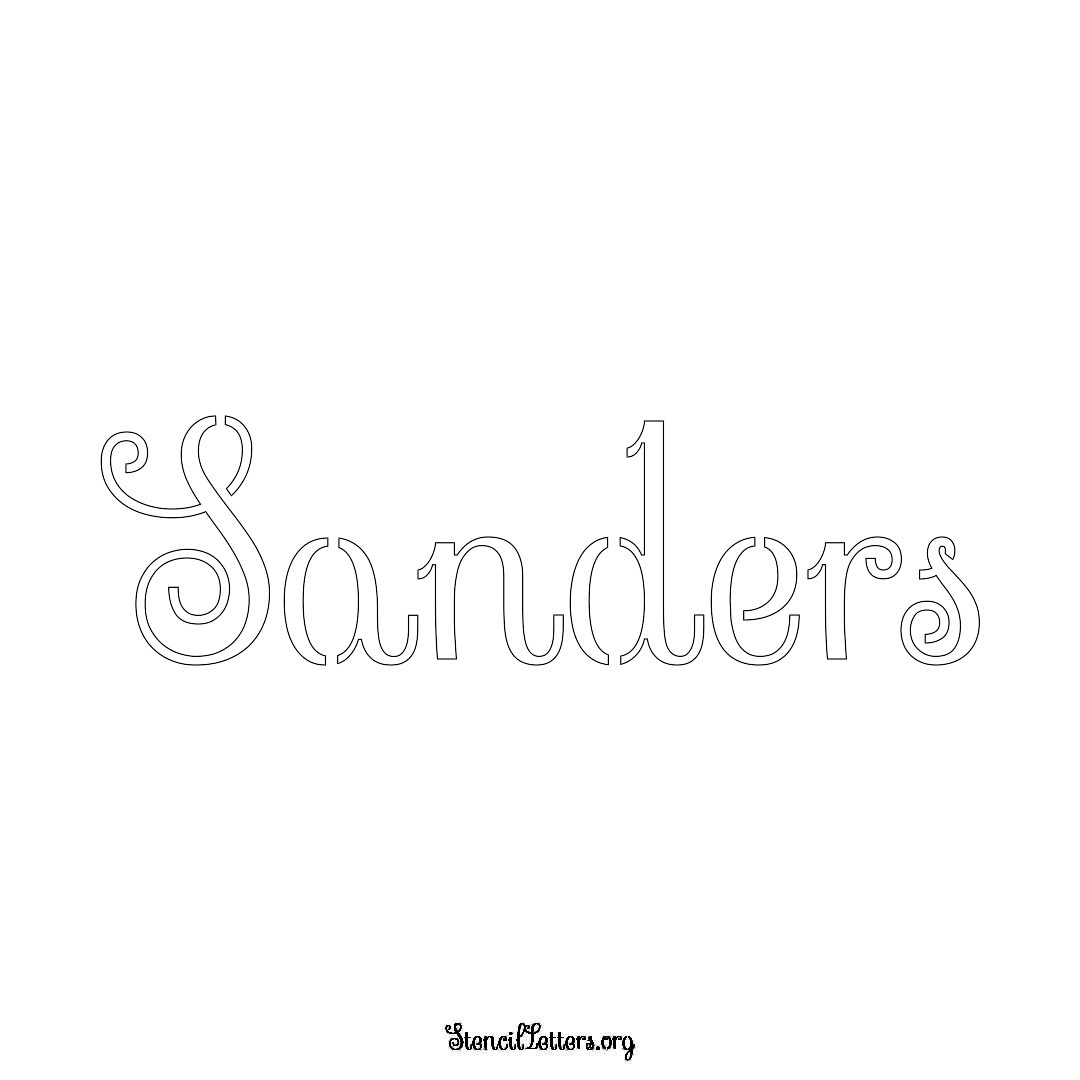 Sanders name stencil in Ornamental Cursive Lettering
