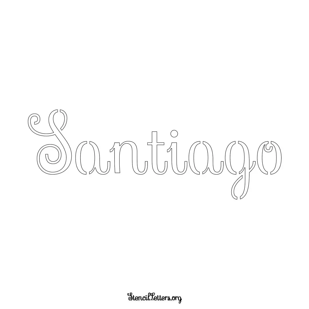 Santiago Free Printable Family Name Stencils with 6 Unique Typography and Lettering Bridges