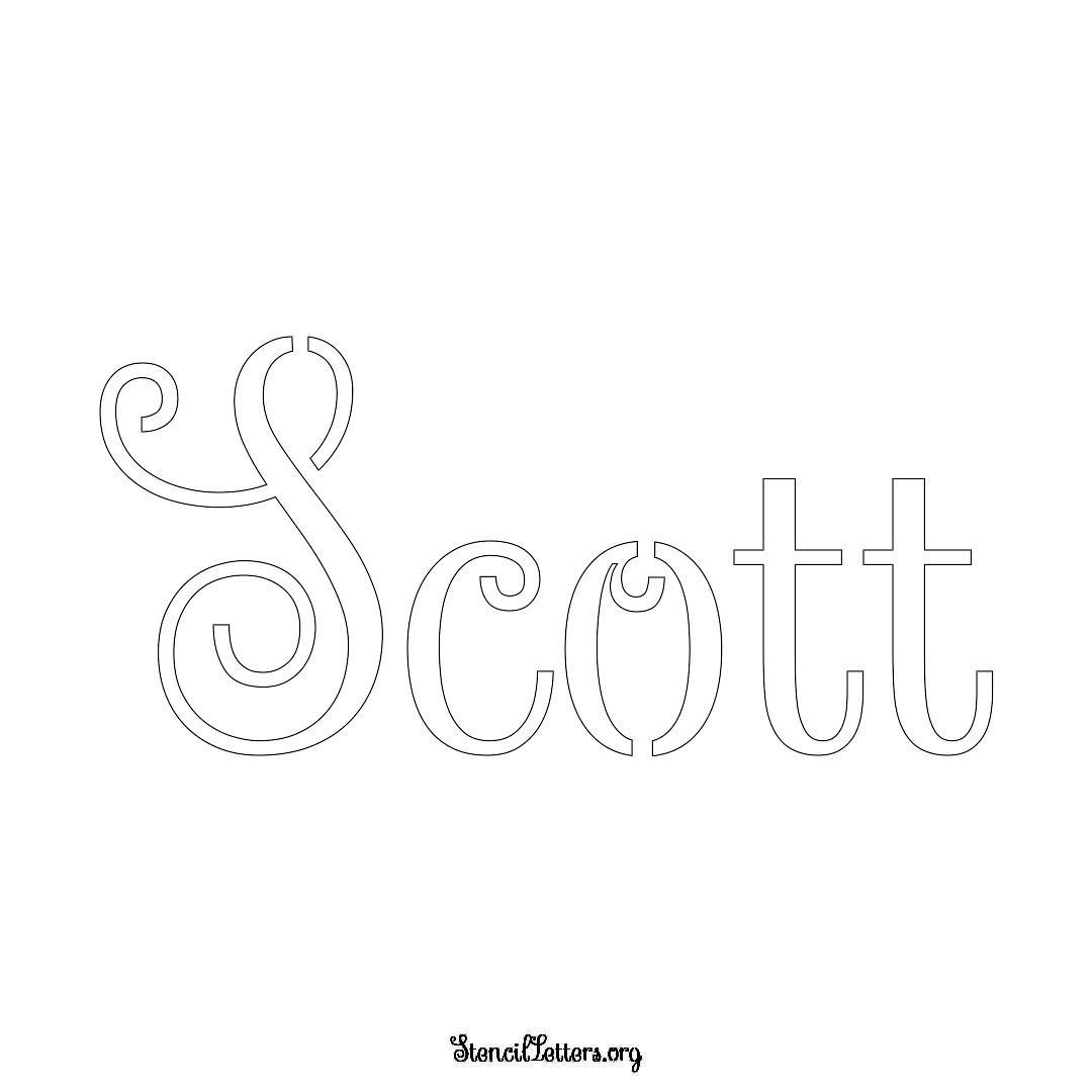 Scott name stencil in Ornamental Cursive Lettering