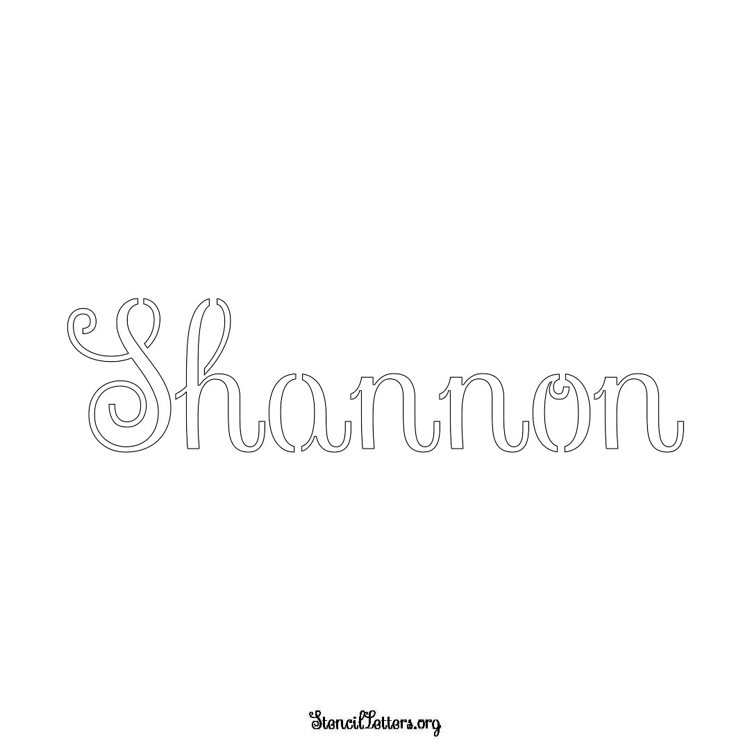 Shannon name stencil in Ornamental Cursive Lettering