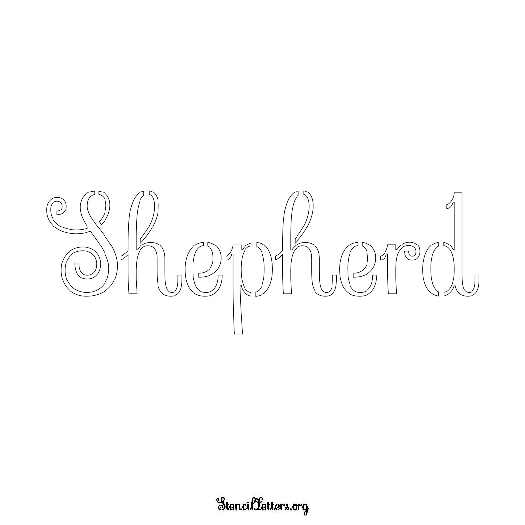 Shepherd name stencil in Ornamental Cursive Lettering