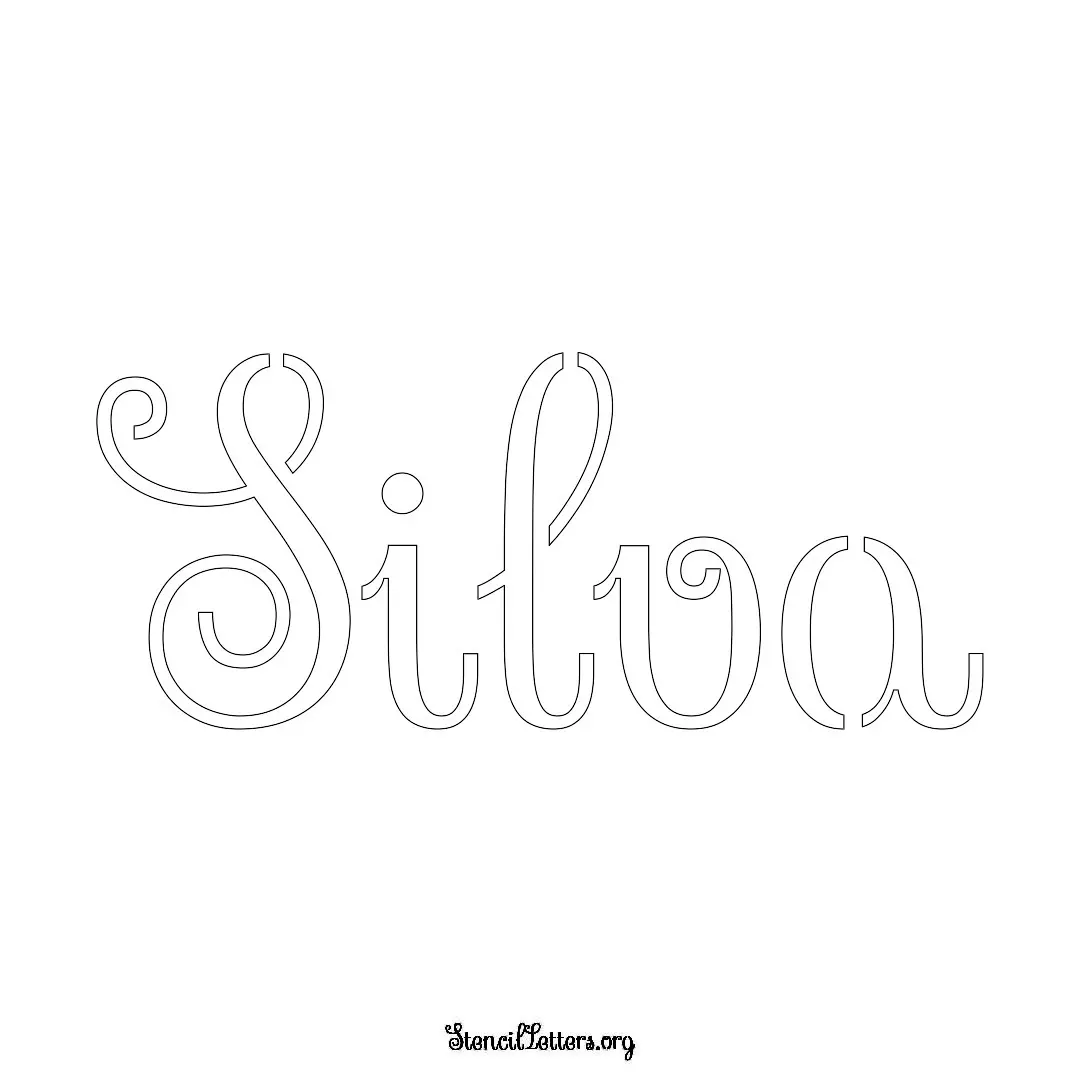 Silva Free Printable Family Name Stencils with 6 Unique Typography and Lettering Bridges