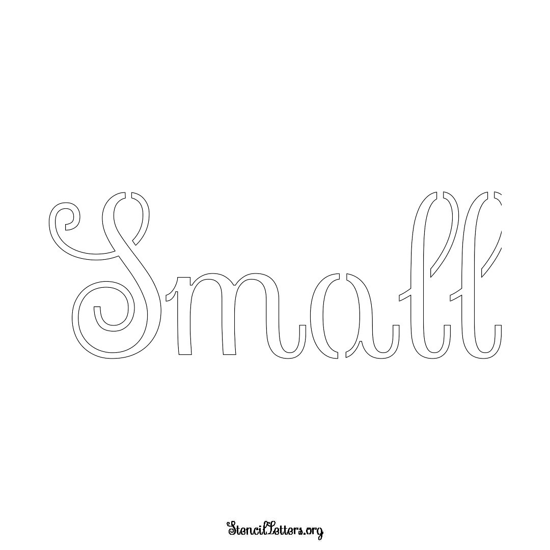 Small name stencil in Ornamental Cursive Lettering