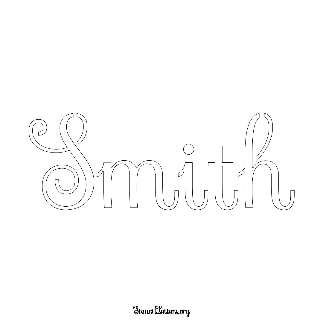 Smith name stencil in Ornamental Cursive Lettering