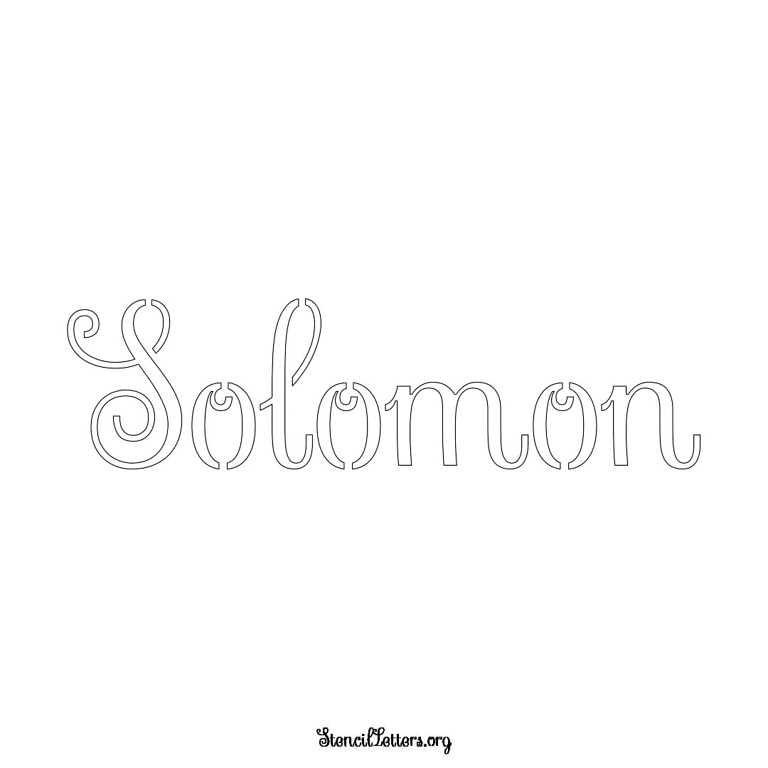 Solomon name stencil in Ornamental Cursive Lettering