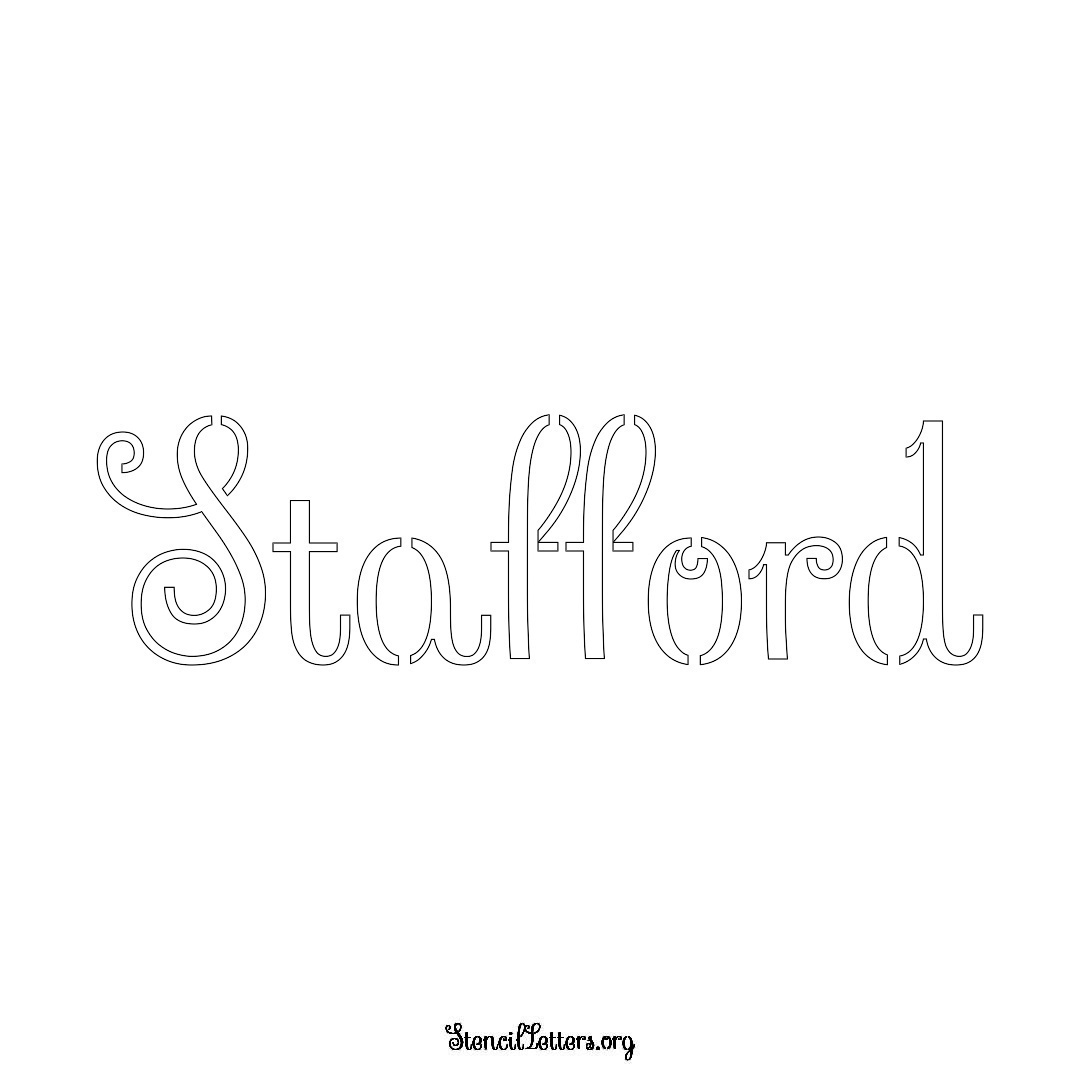 Stafford name stencil in Ornamental Cursive Lettering