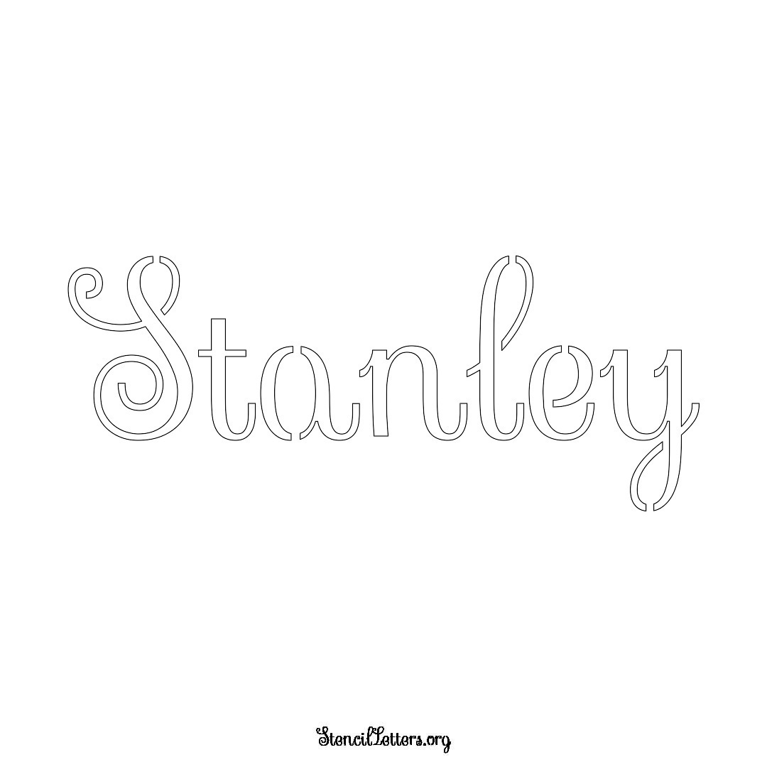 Stanley name stencil in Ornamental Cursive Lettering