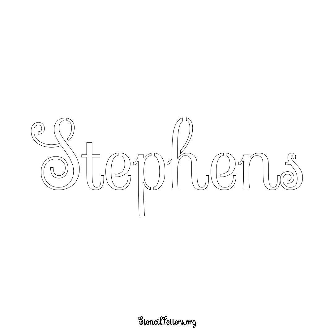 Stephens name stencil in Ornamental Cursive Lettering