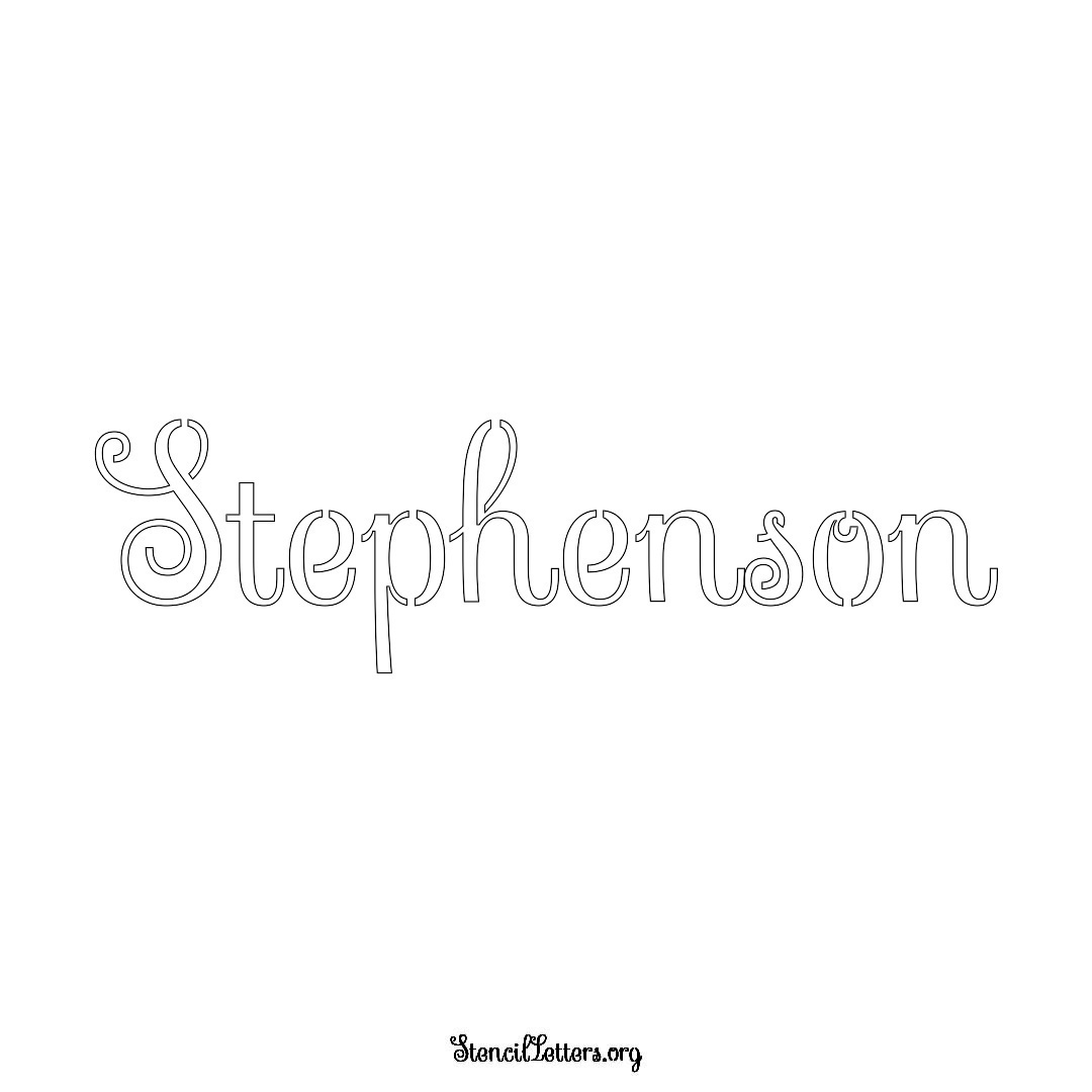 Stephenson name stencil in Ornamental Cursive Lettering