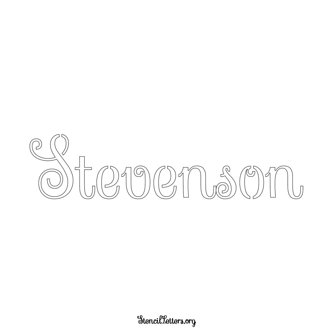 Stevenson name stencil in Ornamental Cursive Lettering