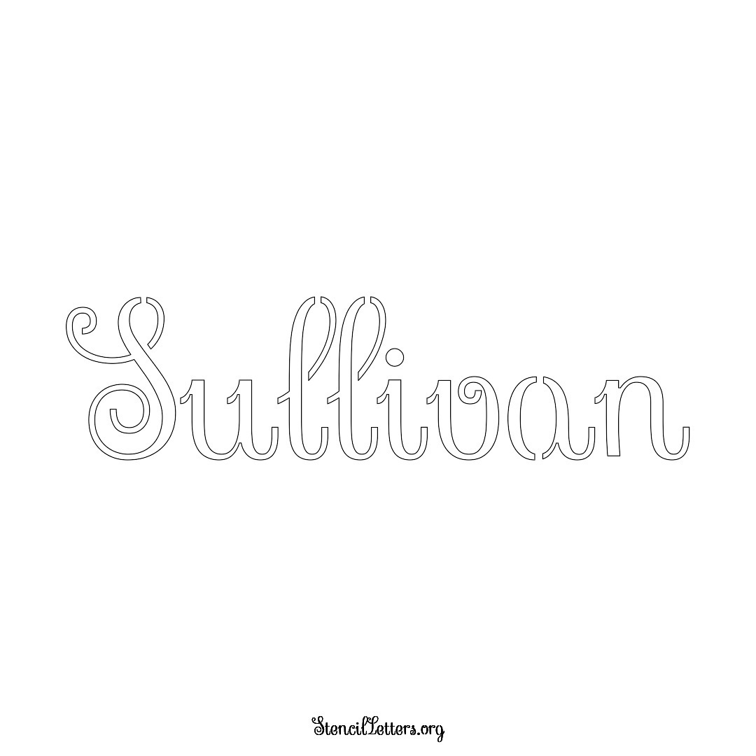 Sullivan name stencil in Ornamental Cursive Lettering