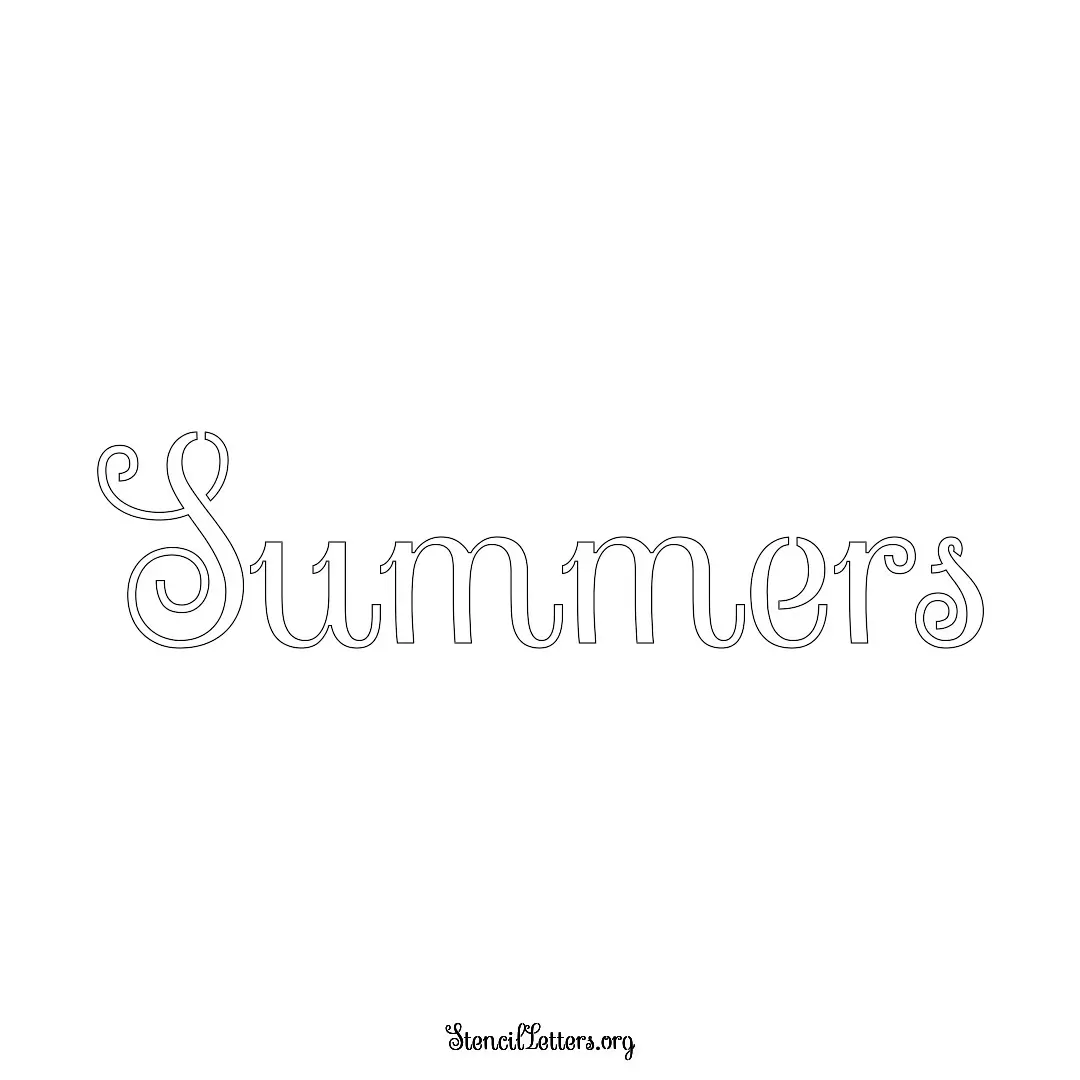 Summers Free Printable Family Name Stencils with 6 Unique Typography and Lettering Bridges