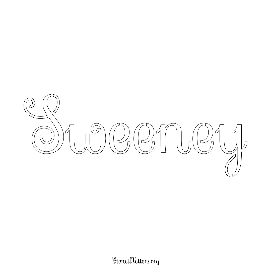 Sweeney Free Printable Family Name Stencils with 6 Unique Typography and Lettering Bridges