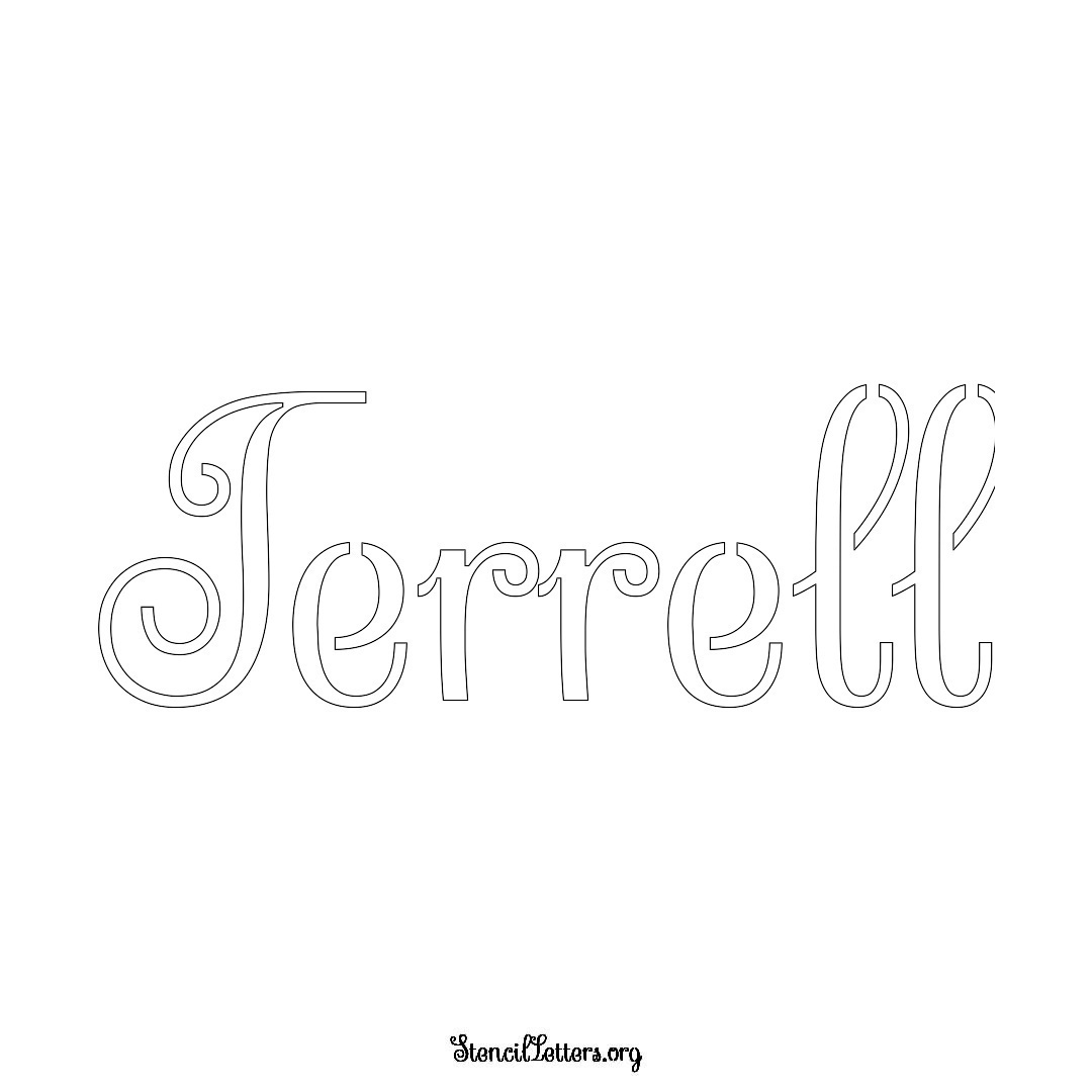 Terrell name stencil in Ornamental Cursive Lettering