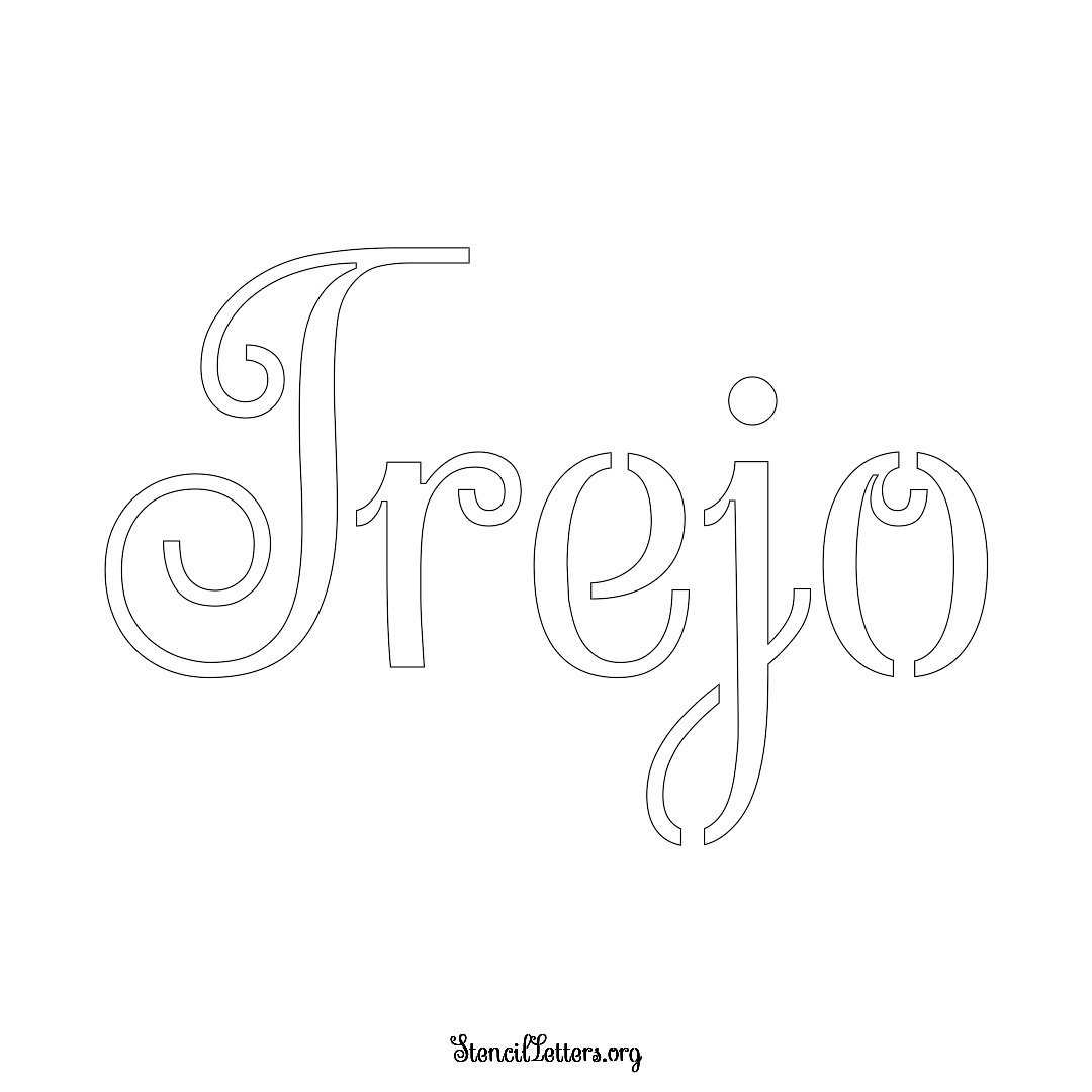 Trejo name stencil in Ornamental Cursive Lettering