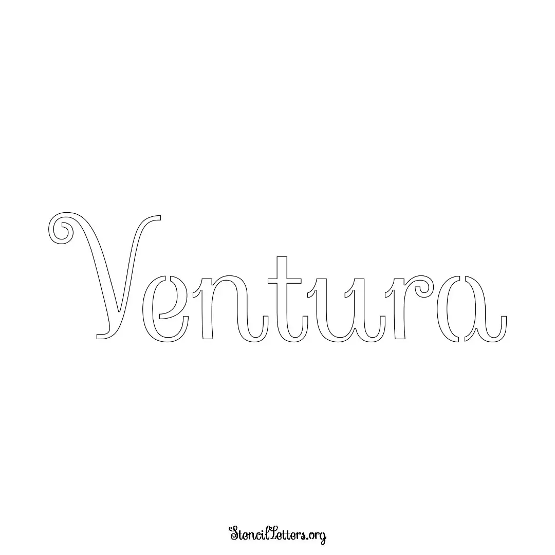 Ventura Free Printable Family Name Stencils with 6 Unique Typography and Lettering Bridges