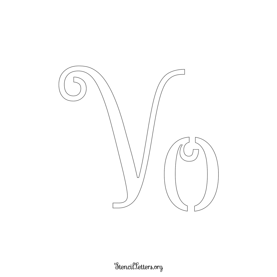 Vo name stencil in Ornamental Cursive Lettering