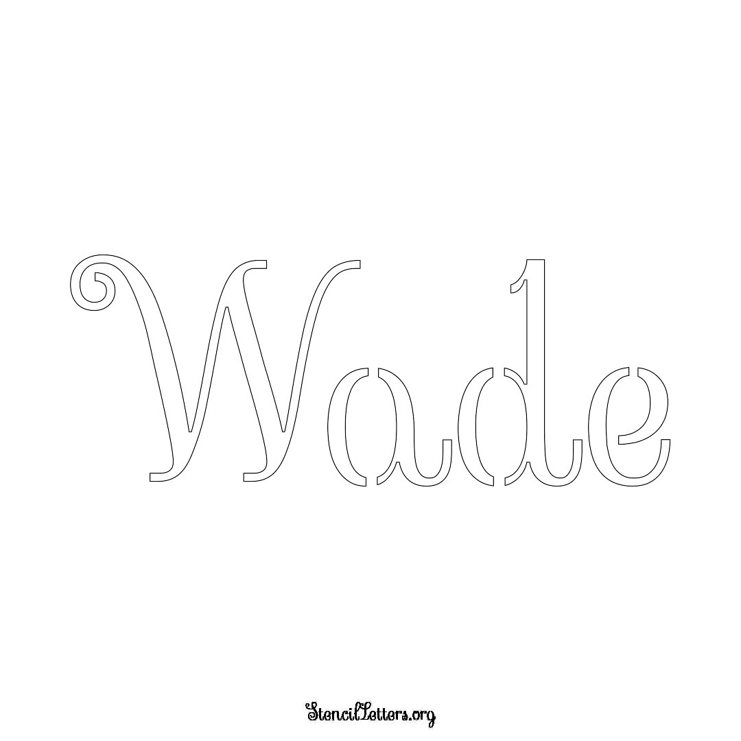 Wade name stencil in Ornamental Cursive Lettering