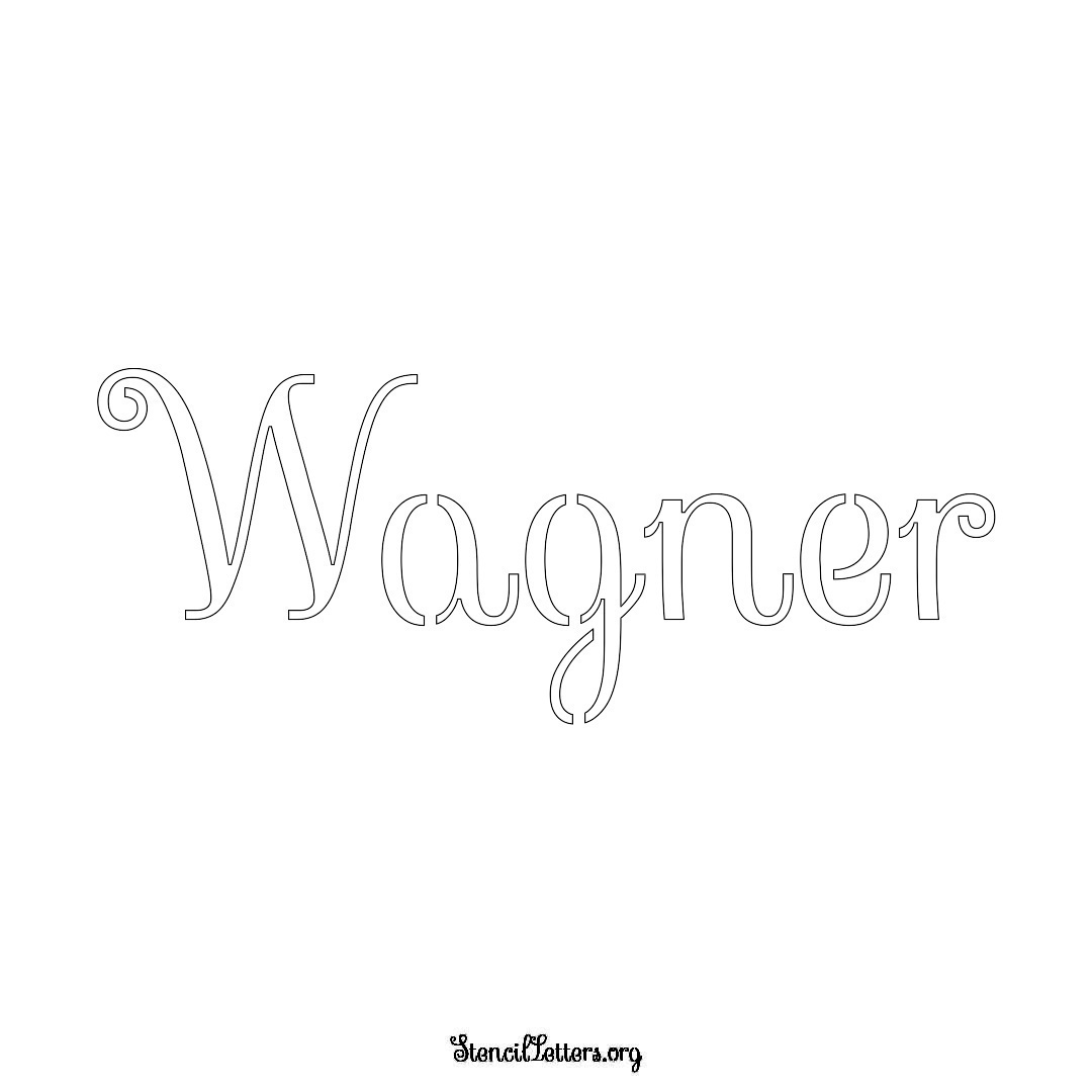 Wagner name stencil in Ornamental Cursive Lettering