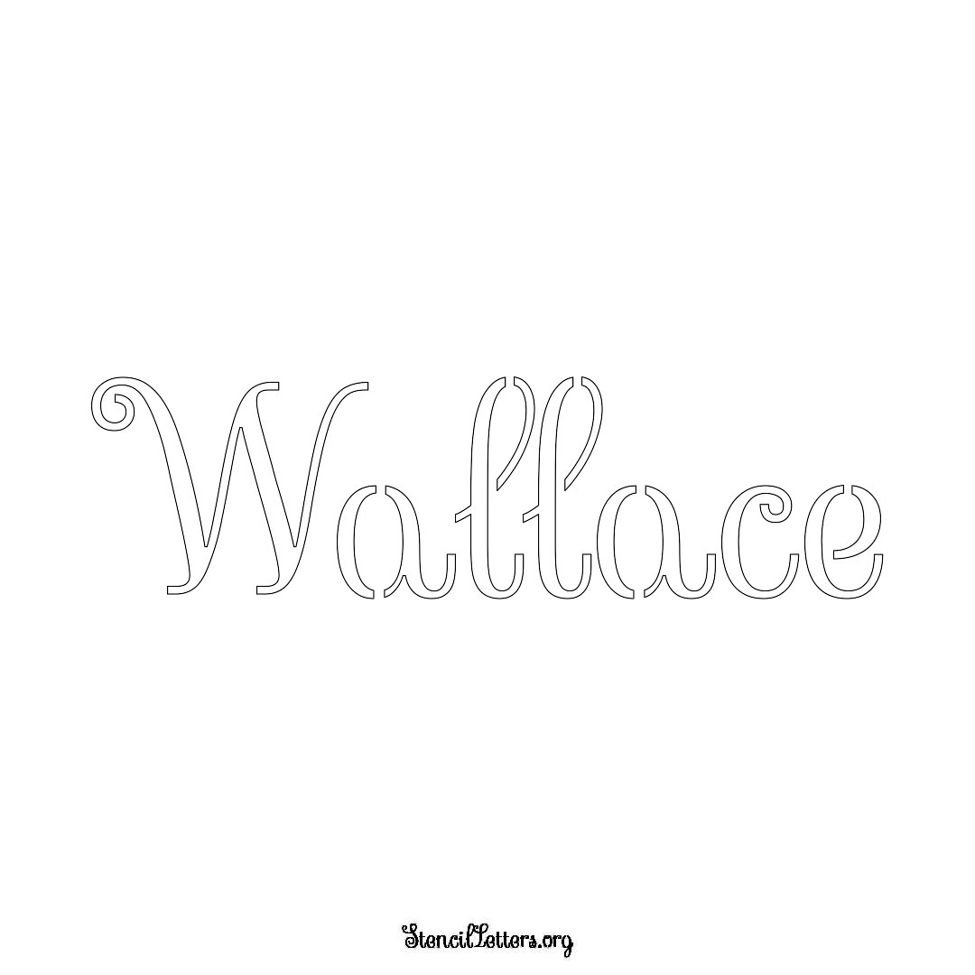 Wallace name stencil in Ornamental Cursive Lettering