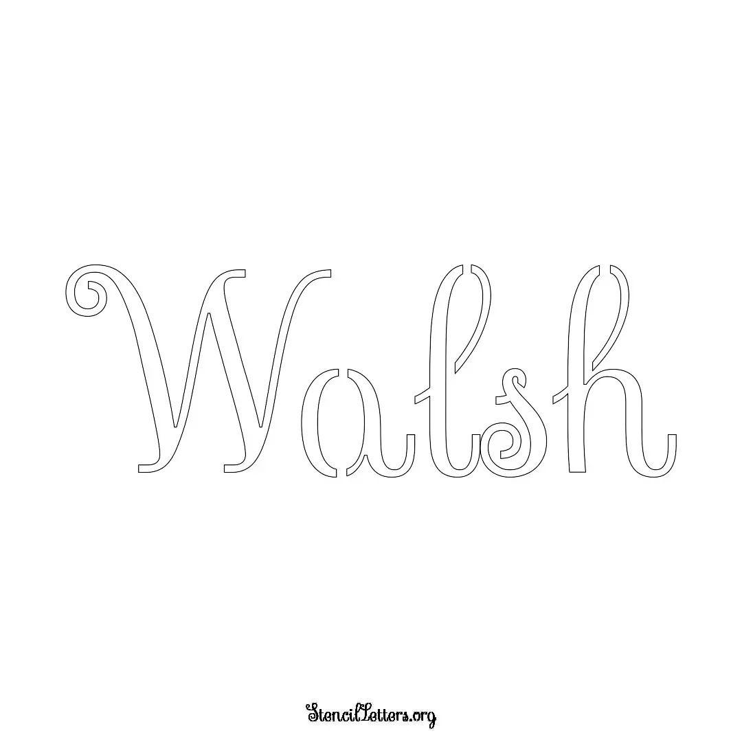 Walsh Free Printable Family Name Stencils with 6 Unique Typography and Lettering Bridges