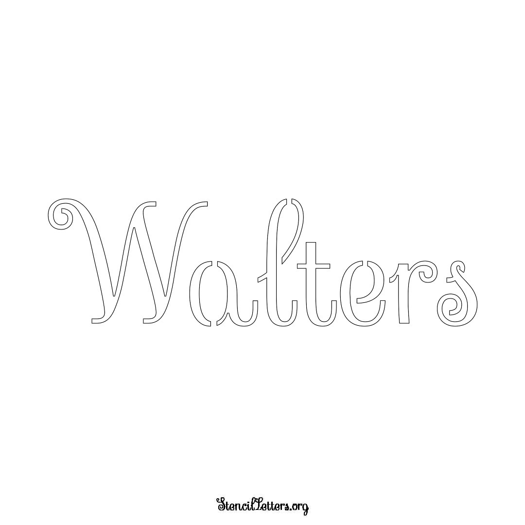 Walters name stencil in Ornamental Cursive Lettering