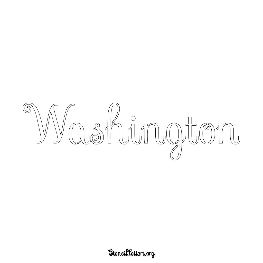 Washington name stencil in Ornamental Cursive Lettering