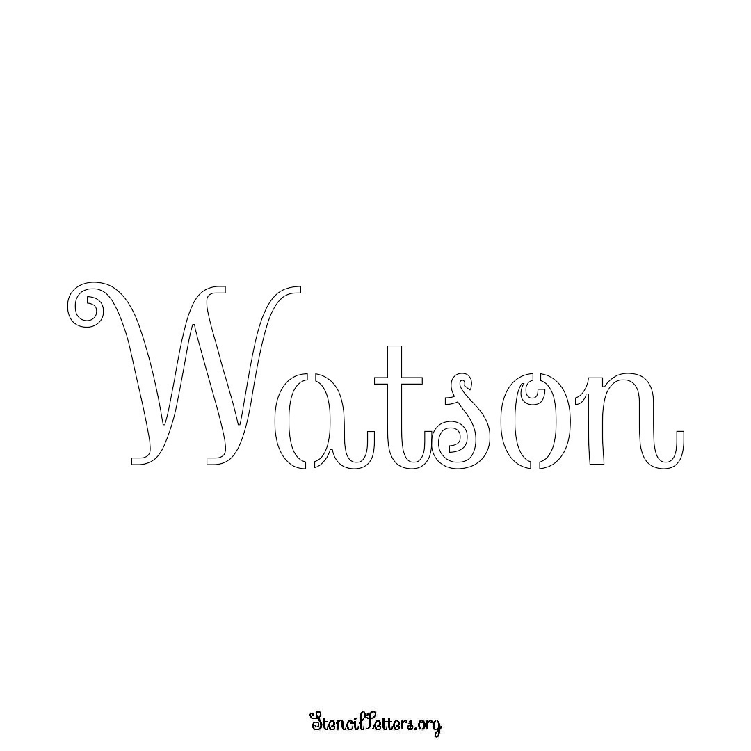 Watson name stencil in Ornamental Cursive Lettering