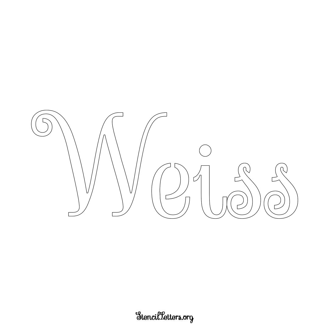 Weiss name stencil in Ornamental Cursive Lettering