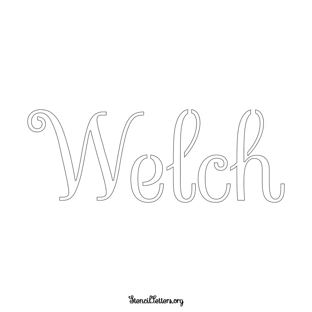 Welch Free Printable Family Name Stencils with 6 Unique Typography and Lettering Bridges