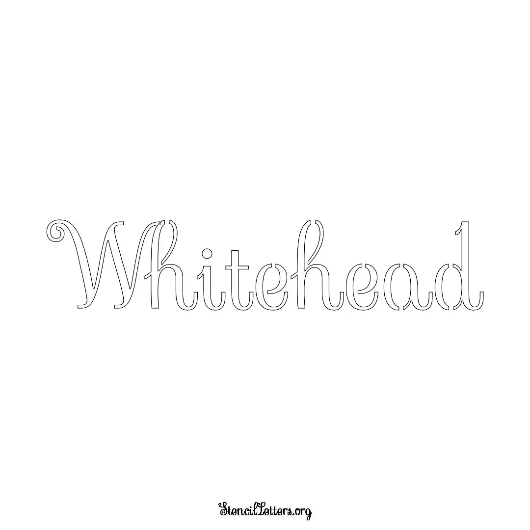 Whitehead Free Printable Family Name Stencils with 6 Unique Typography and Lettering Bridges