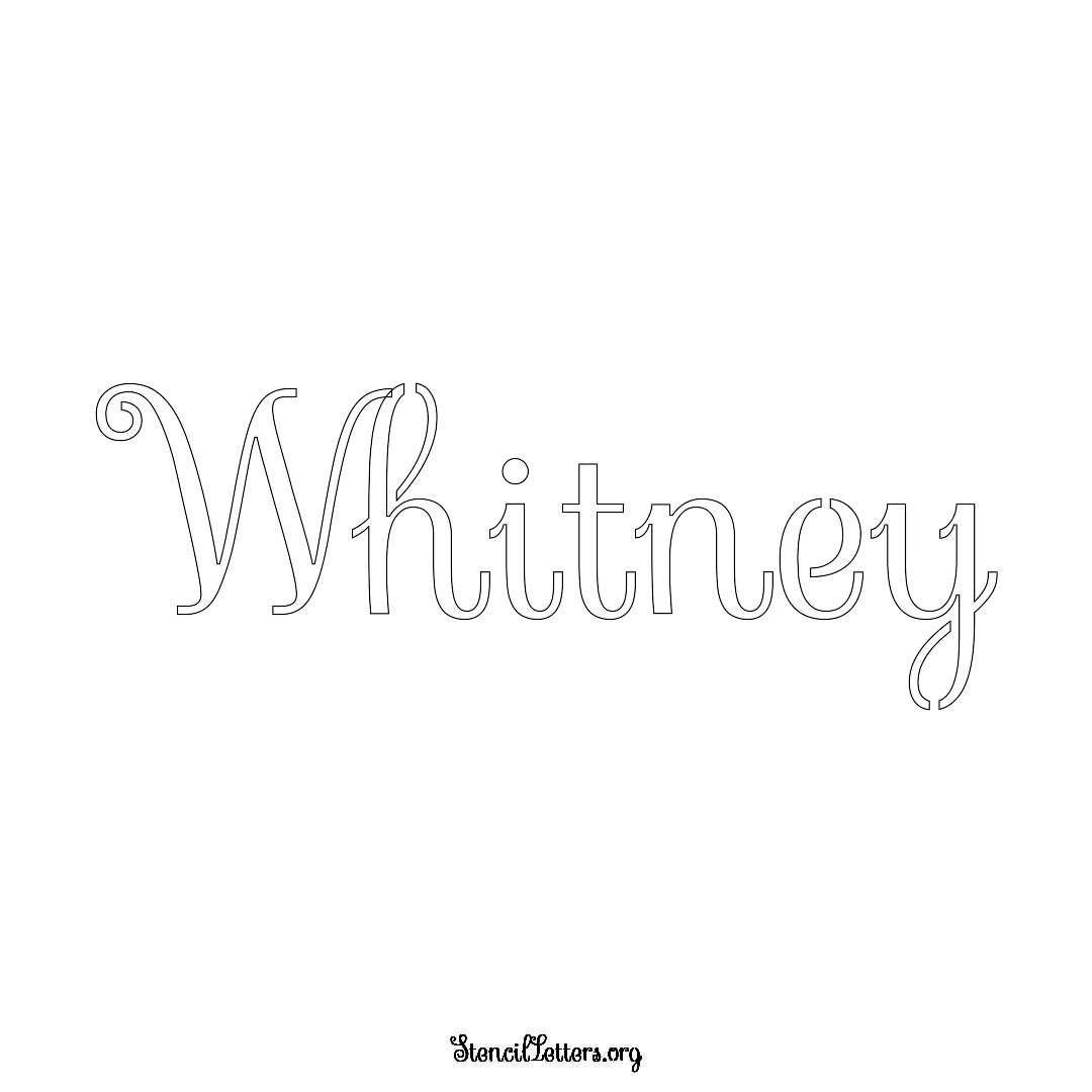 Whitney name stencil in Ornamental Cursive Lettering